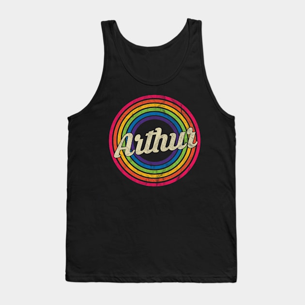 Arthur - Retro Rainbow Faded-Style Tank Top by MaydenArt